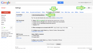 Gmail Forwarding Settings