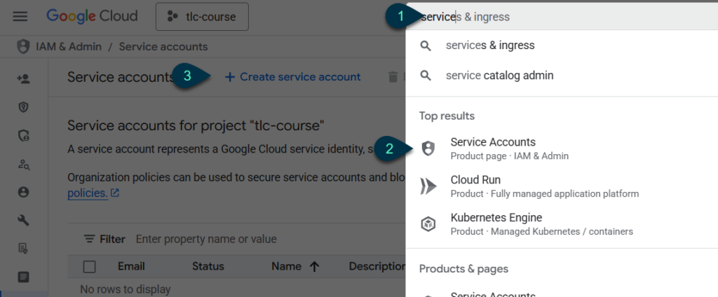 Creating a Service Account in Google Cloud Platform